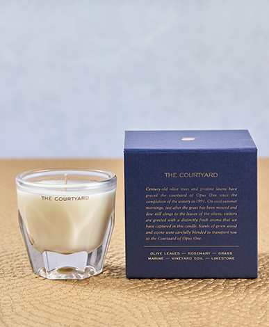 Opus One candle, "The Courtyard"