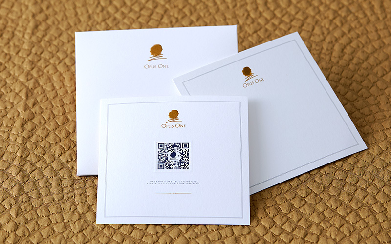Opus One gift note with handwritten message